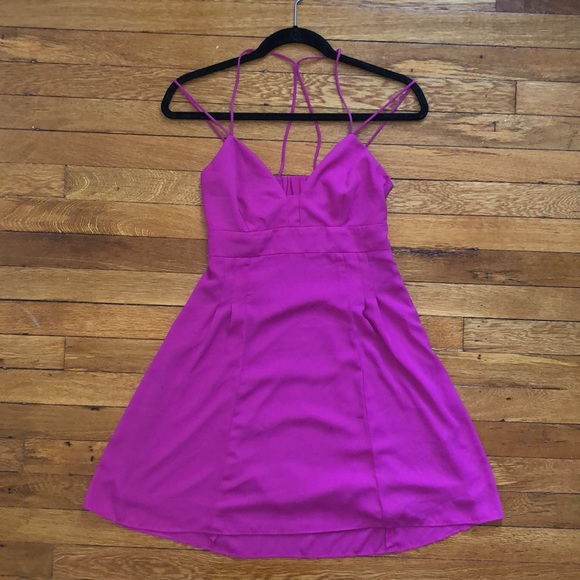 Express Fuchsia A-line Mini Dress - Picture 2 of 6